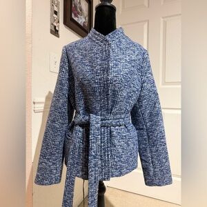 NEW W TAGS Banana Republic Women's Blue Tweed Jacket